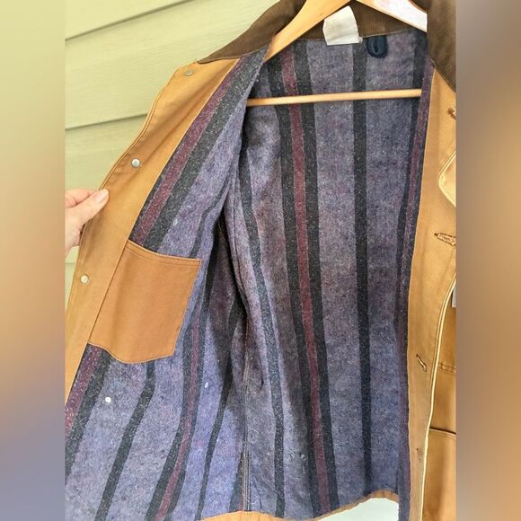 CARHARTT 90s vintage chore coat duck canvas blanket lined Detroit jacket work - Picture 11 of 16